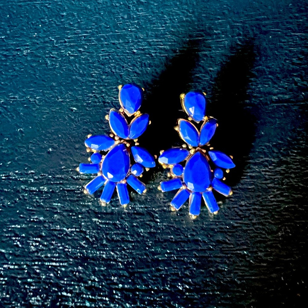 J crew blue statement earings